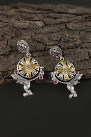 silver leaf drop earrings