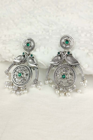 peacock pearl earrings