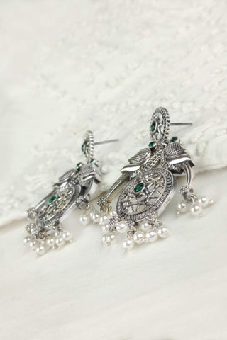 indian peacock earrings
