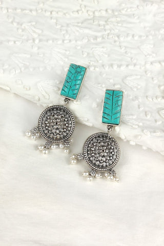 silver earrings with turquoise stones - Johny Silver