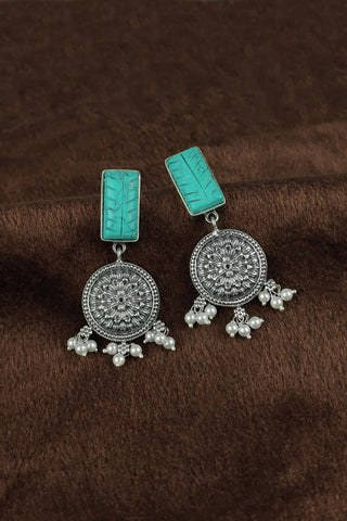 silver earrings with turquoise stones - Johny Silver