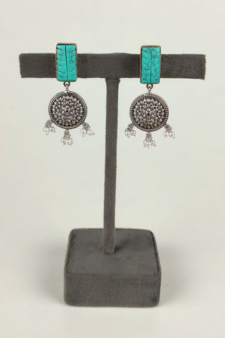 silver earrings with turquoise stones - Johny Silver