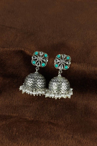 oxidised small jhumkas | silver kashmiri jhumka