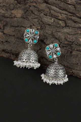 oxidised small jhumkas | silver kashmiri jhumka