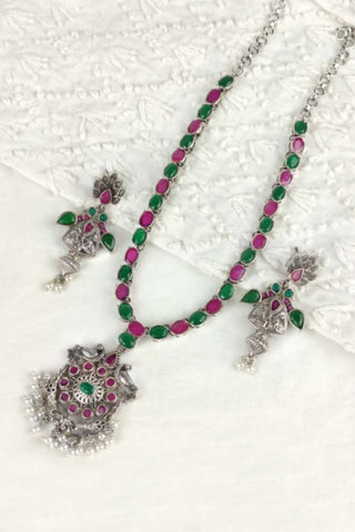 peacock necklace and earring set || mayur design necklace