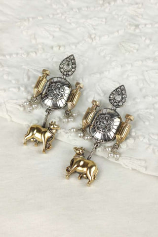 nandi pendant || fancy silver pendant set