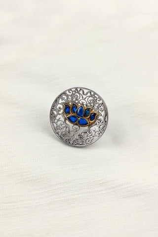 silver lotus ring