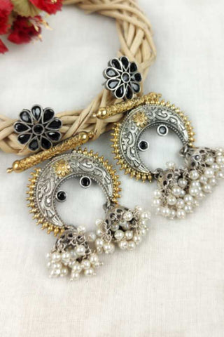 indian jhumka silver earrings