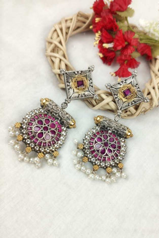 ruby dangle earrings