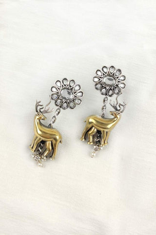 deer horn earrings gold