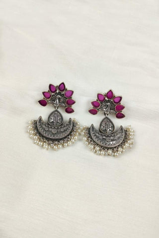 peacock design chandbali earrings