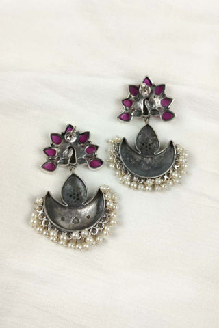 pink chandbali earrings