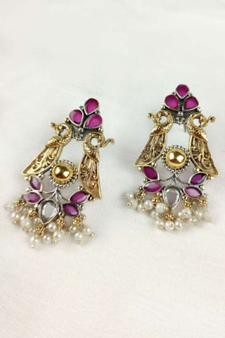 peacock gold earrings images