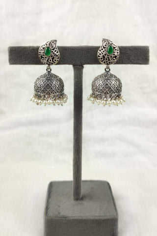 silver jhumka earrings design