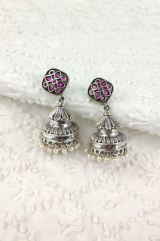 oxidised jhumka johny silver