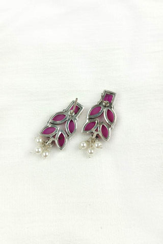 sterling silver leaf earrings - Johny Silver