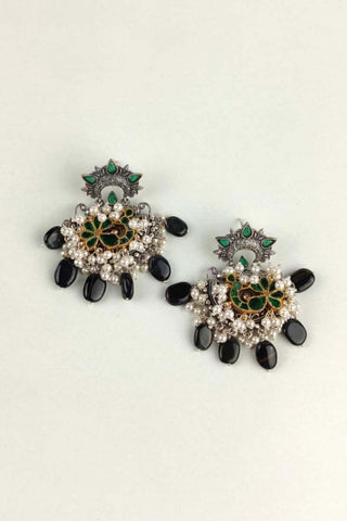 black tiger stone earrings