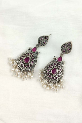 trendy earrings peacock silver earrings