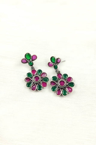 hanging flower earrings - Johny Silver