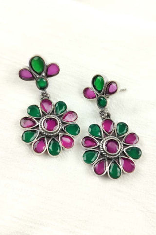 hanging flower earrings - Johny Silver