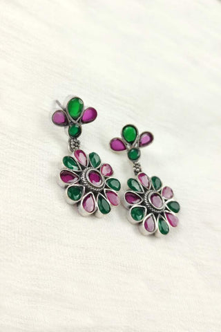 hanging flower earrings - Johny Silver