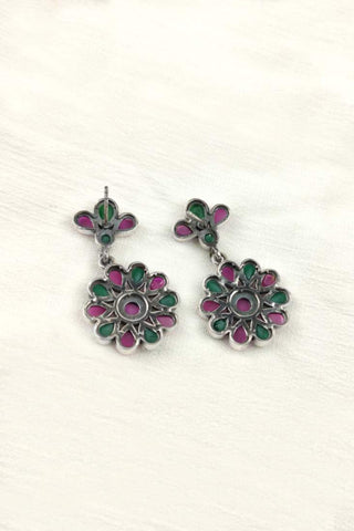 hanging flower earrings - Johny Silver