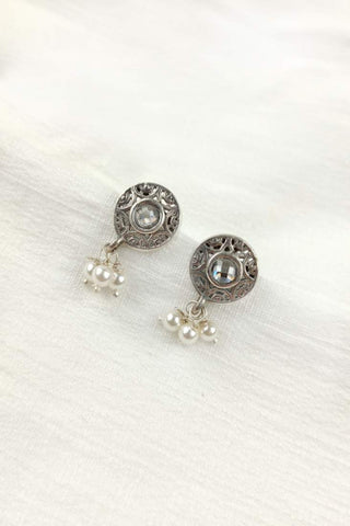 sterling silver round stud earrings - Johny Silver