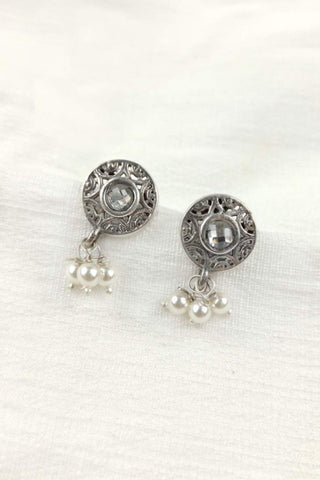 sterling silver round stud earrings - Johny Silver