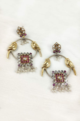peacock chandbali earrings 