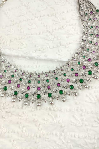 multi color stone necklace