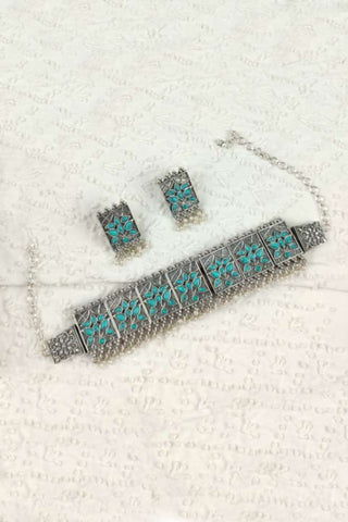 antique choker set design silver choker necklace and earring set