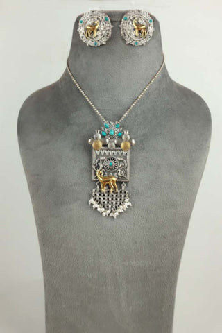 sterling silver deer necklace