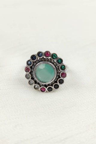 multi colored stone rings