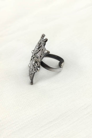 oxidized sterling silver ring